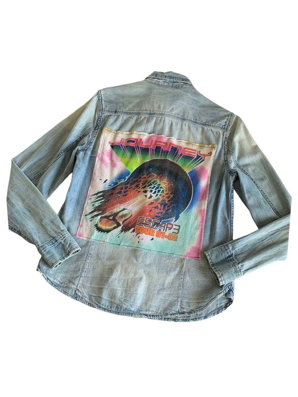 Reworked Apparel Journey Custom Upcycle Chambray Button Up Shirt Women's Medium